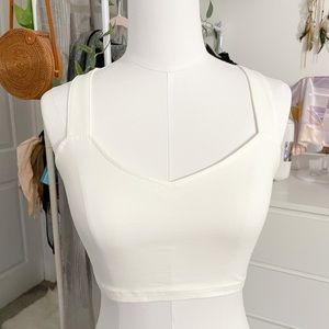 Tobi White Crop Top with Cut-out